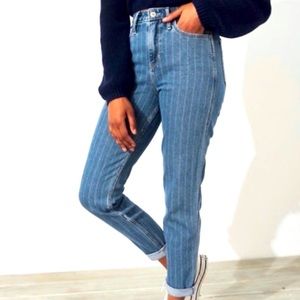 Pinstriped Mom Jeans